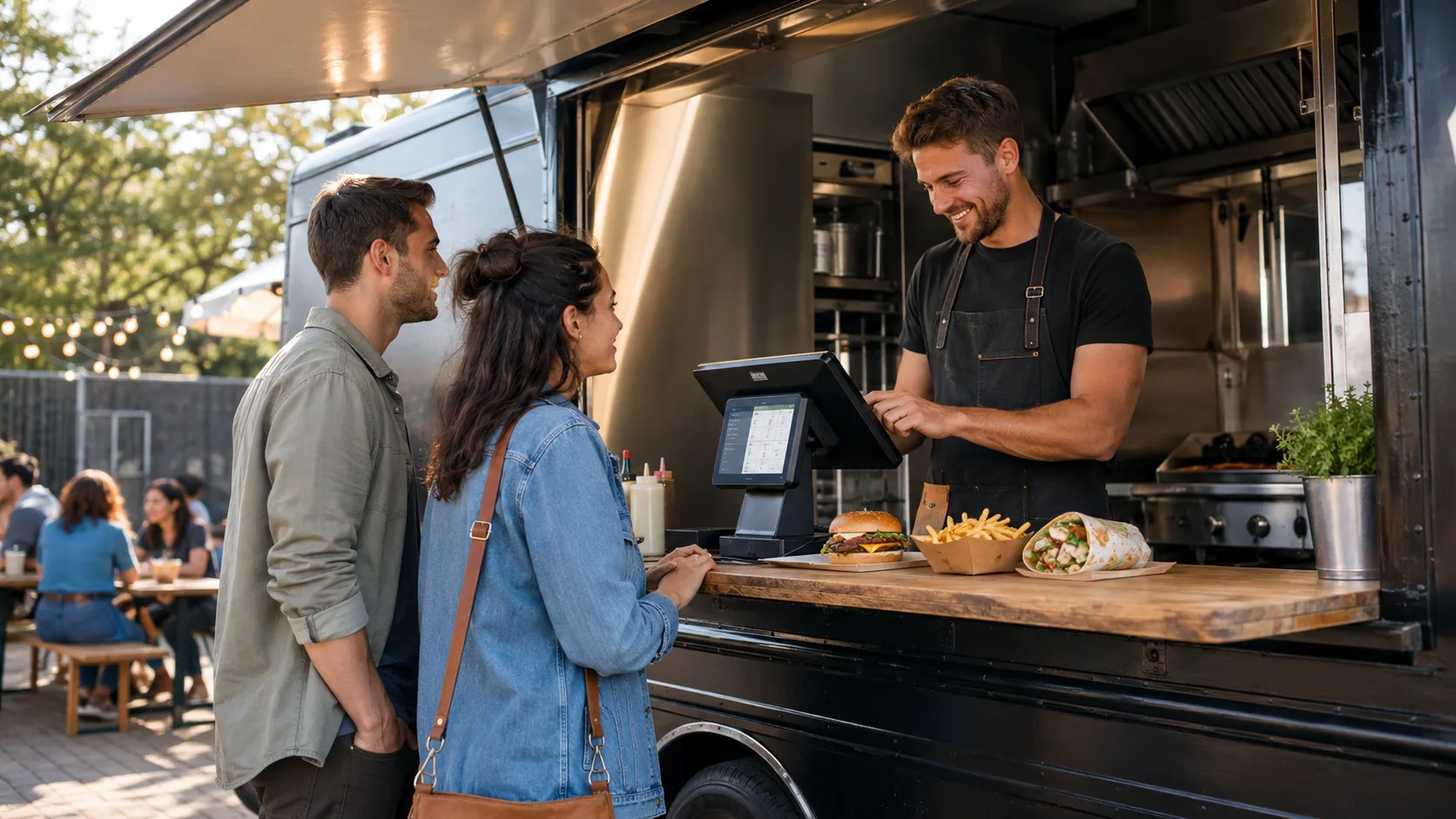 Encaissement dans un food truck équipé de HubCaisse